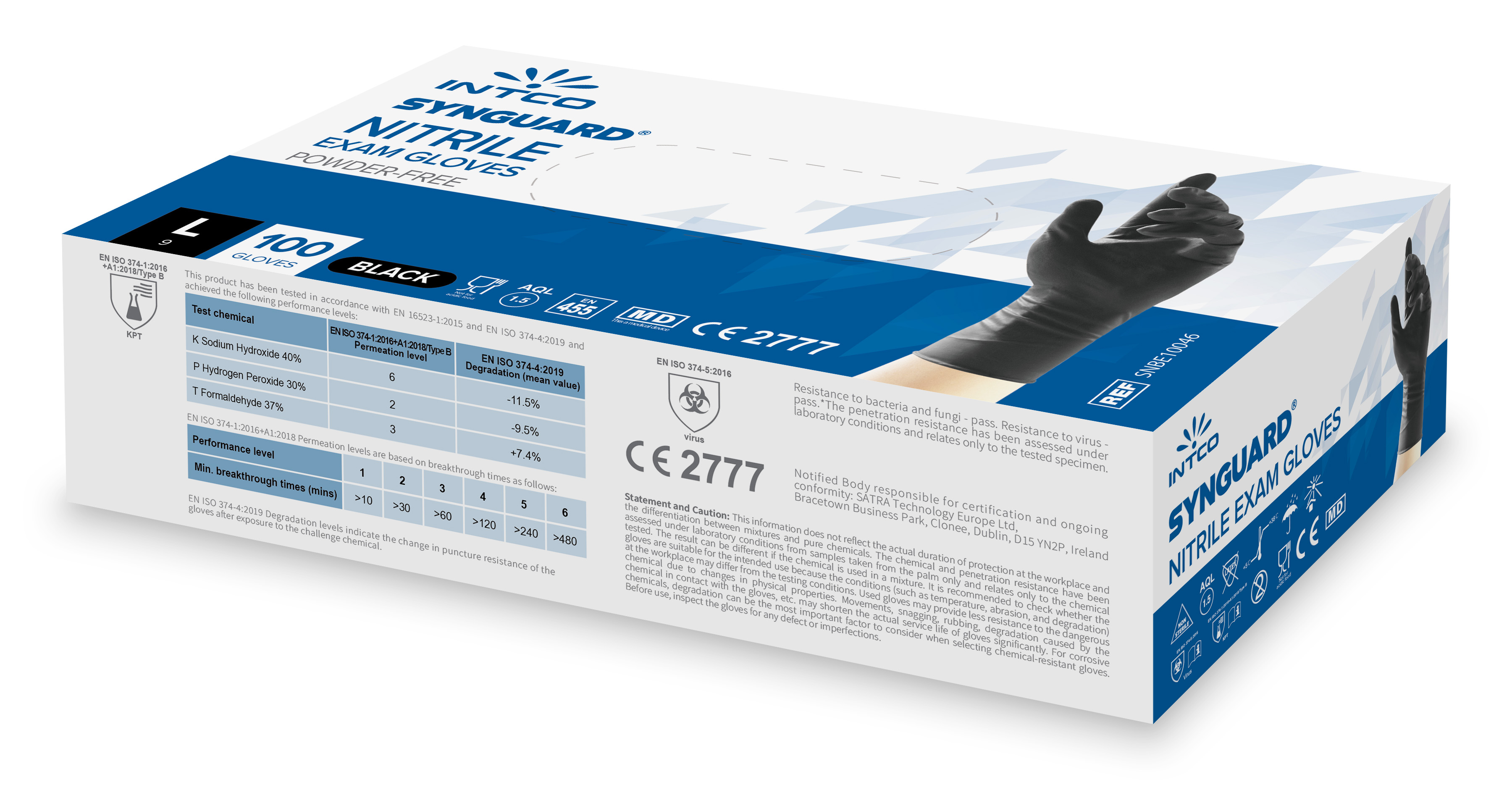 Nitrilhandske (XL) svart Intco 100/fp Kontorsmax